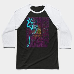 Antwerp, Belgium City Map Typography - Neon Baseball T-Shirt